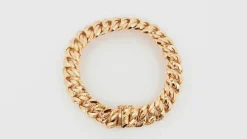 Bracelet vintage maille américaine en or rose