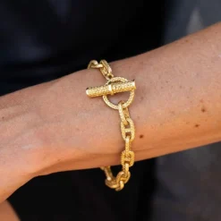 Bracelet vintage maille Chaîne d'ancre en or jaune