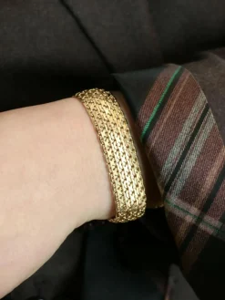 Bracelet vintage maille milanaise or jaune