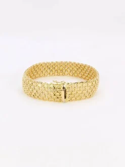 Bracelet vintage maille milanaise or jaune