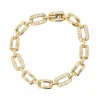 Bracelet vintage maille rectangle or jaune diamants