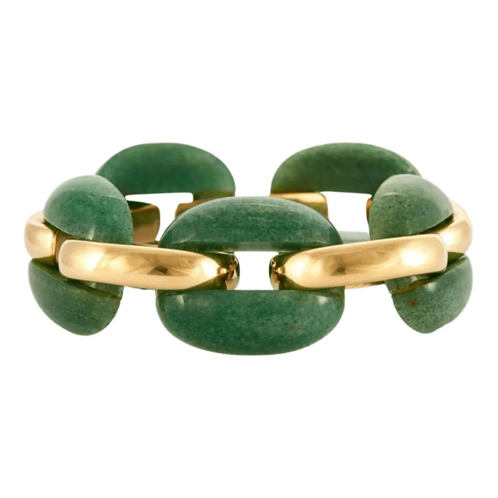 Bracelet vintage or & aventurine