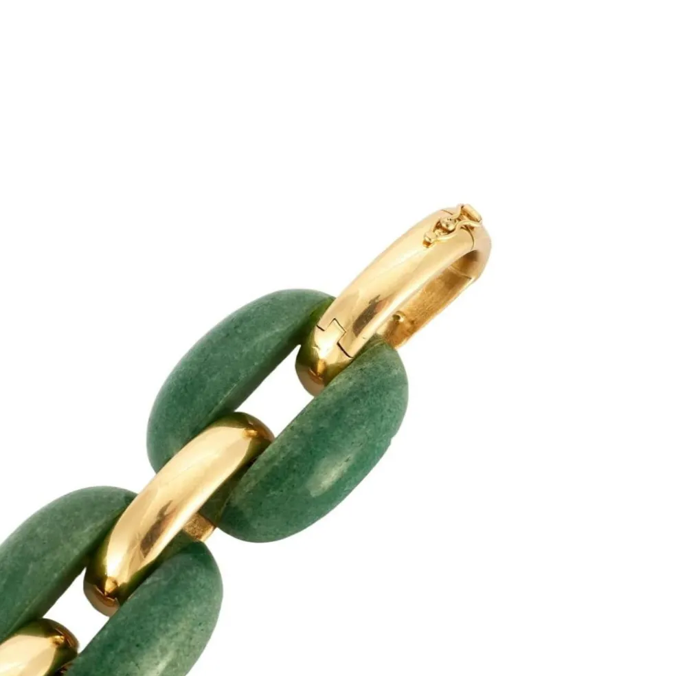 Bracelet vintage or & aventurine