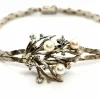 Bracelet Vintage Or blanc Diamant, Perle