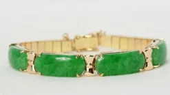 Bracelet vintage Or jaune Jade Diamants