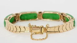 Bracelet vintage Or jaune Jade Diamants