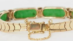 Bracelet vintage Or jaune Jade Diamants