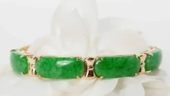 Bracelet vintage Or jaune Jade Diamants