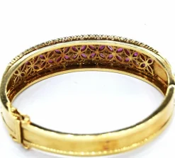 Bracelet vintage or rubis diamants