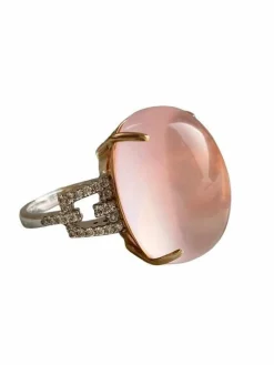 BRANAR PARIS - Importante bague or jaune et blanc, quartz rose