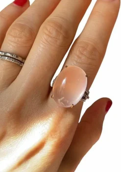 BRANAR PARIS - Importante bague or jaune et blanc, quartz rose