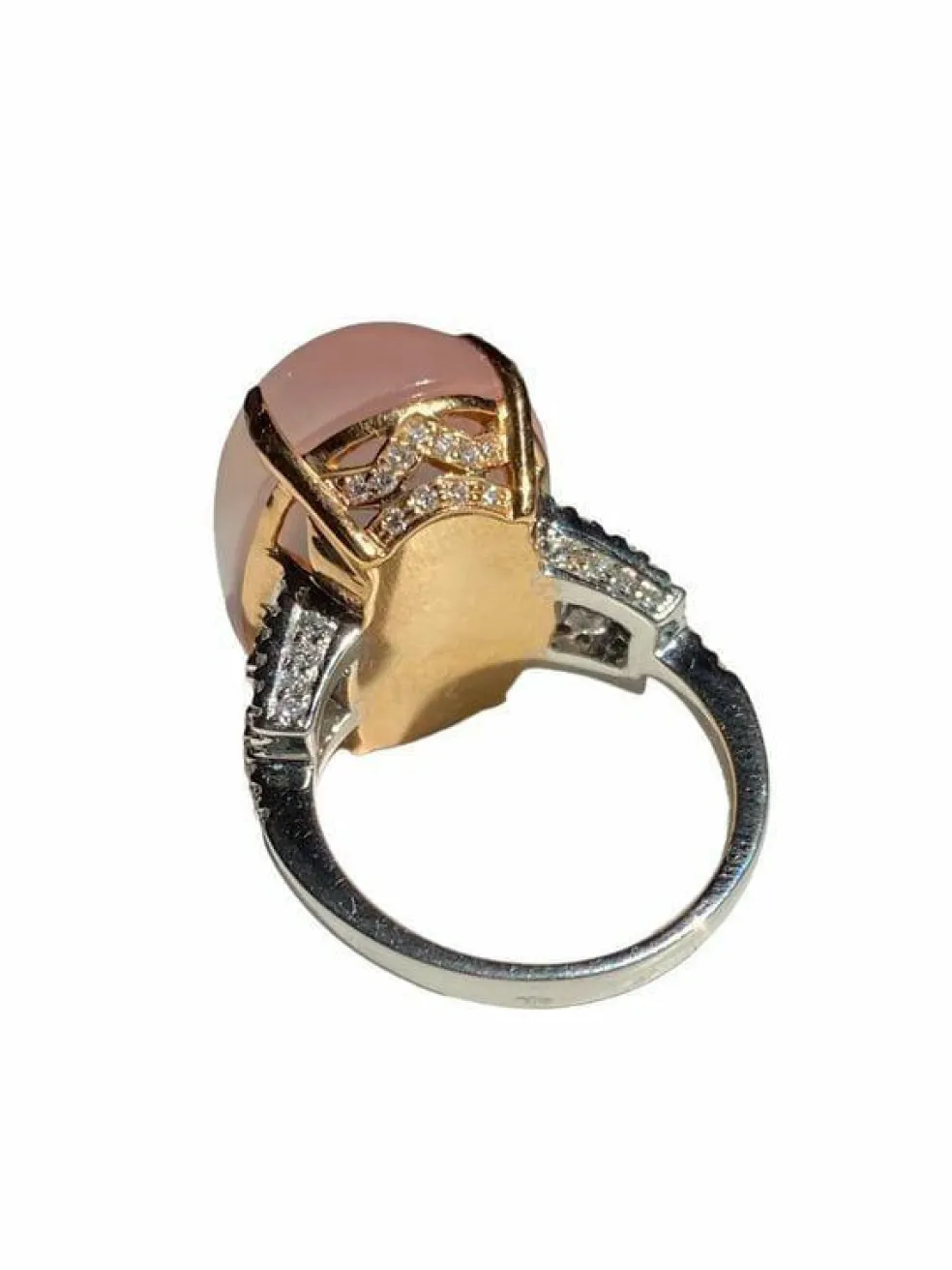 BRANAR PARIS - Importante bague or jaune et blanc, quartz rose