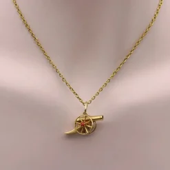 Breloque canon articulé victorien en or 18 carats avec corail