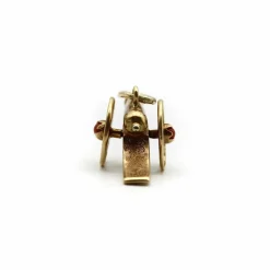 Breloque canon articulé victorien en or 18 carats avec corail