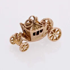 Breloque carrosse or jaune