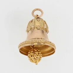 Breloque cloche or rose