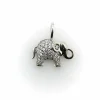 Breloque éléphant en or blanc avec pavé de diamants