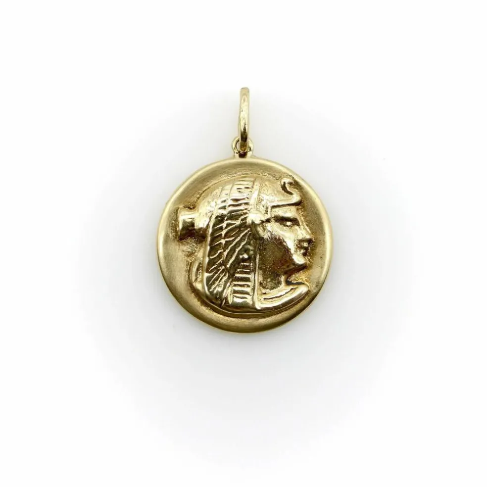 Breloque Nekhbet en or 14 carats de style néo-égyptien
