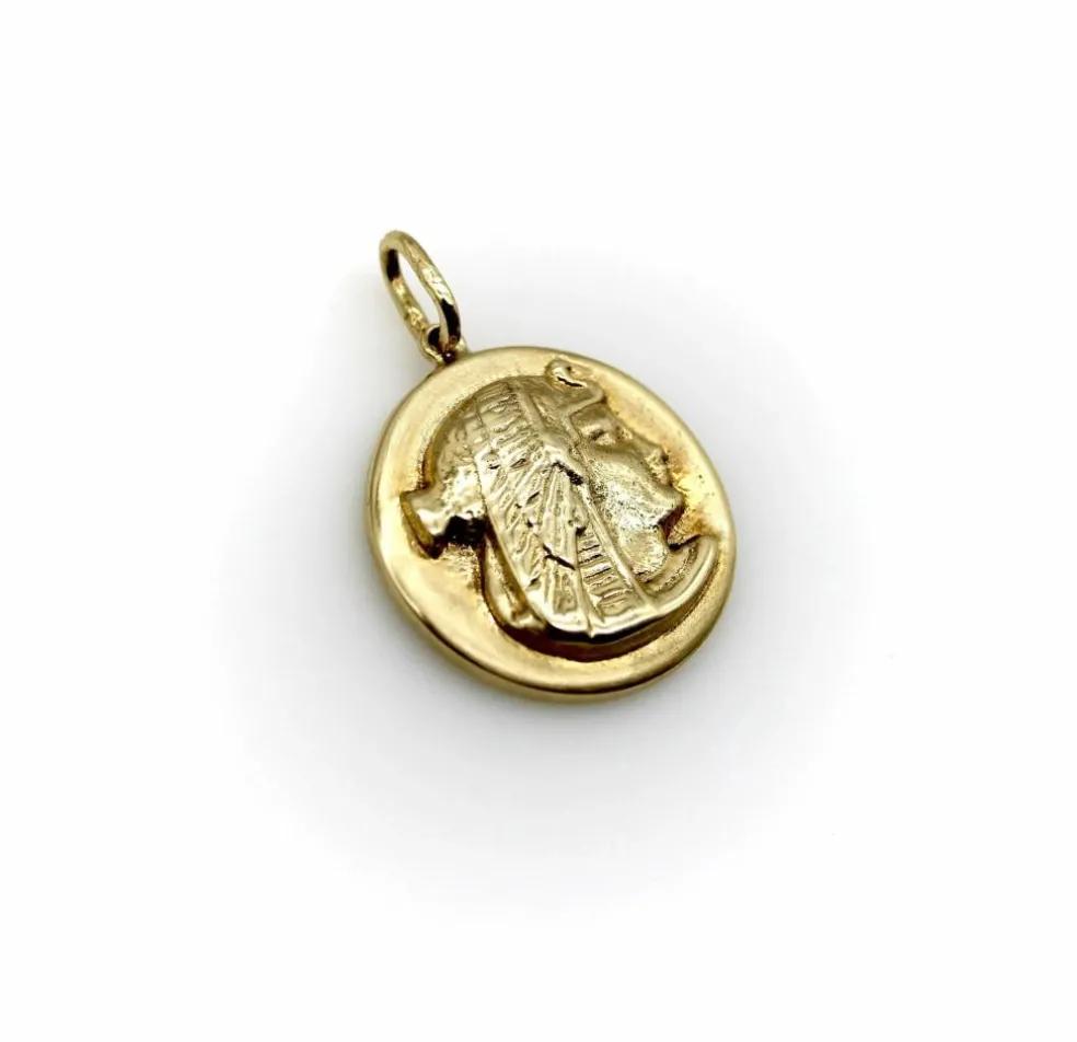 Breloque Nekhbet en or 14 carats de style néo-égyptien