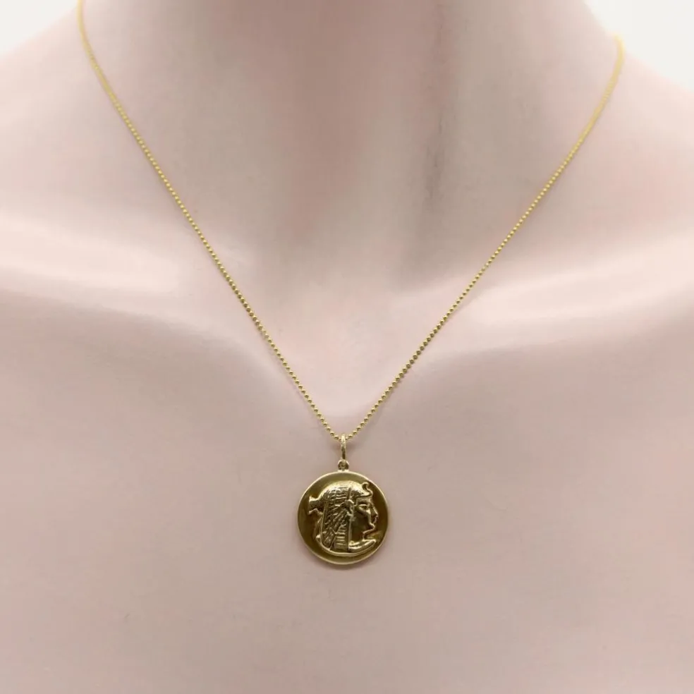 Breloque Nekhbet en or 14 carats de style néo-égyptien