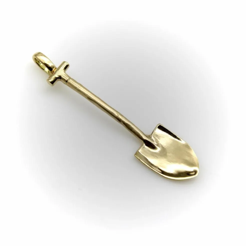Breloque ou pendentif en forme de pelle en or jaune