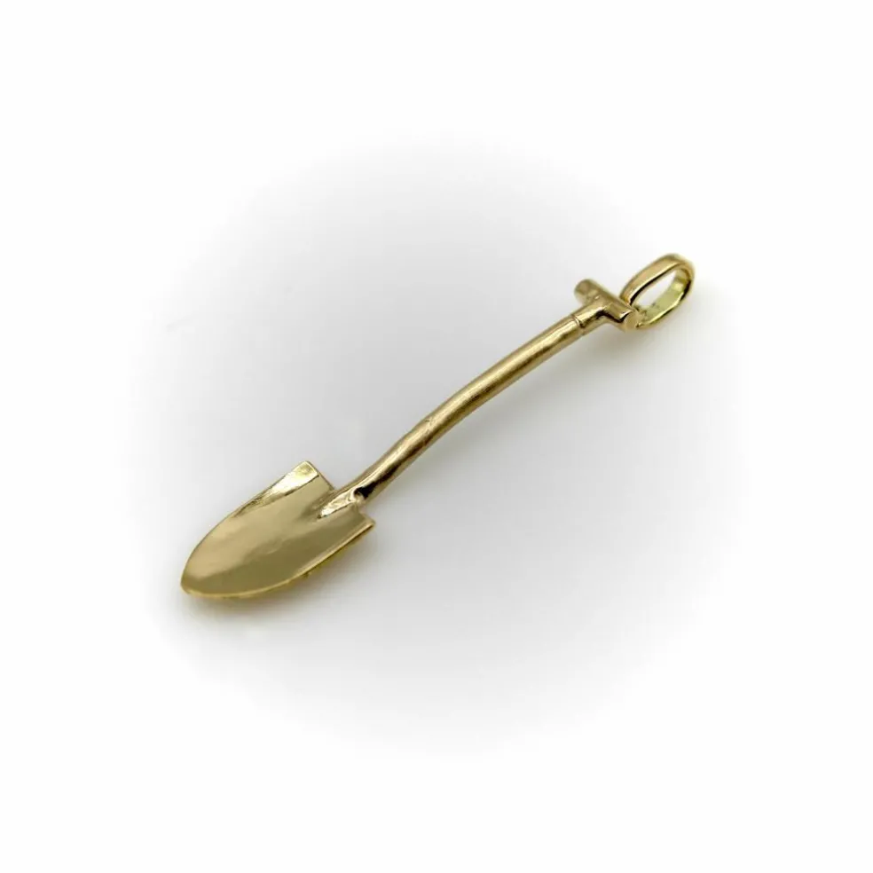 Breloque ou pendentif en forme de pelle en or jaune