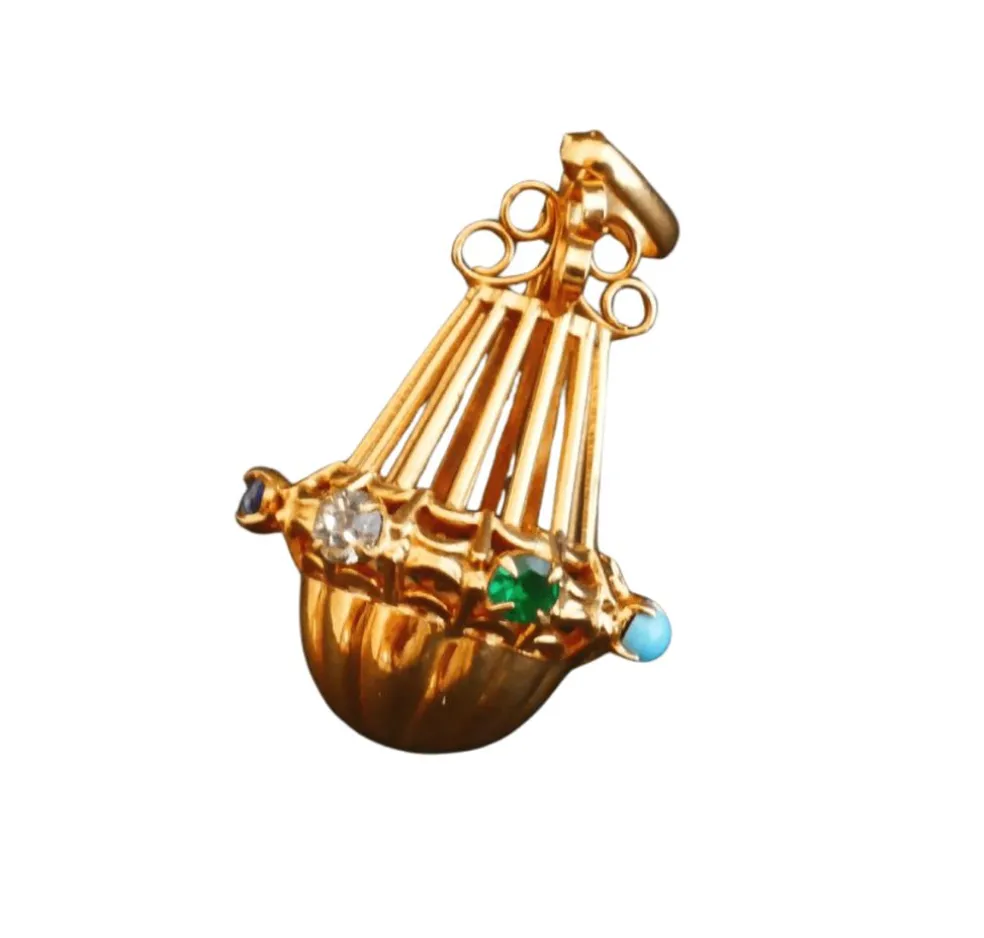 Breloque Pendentif Or et Pierres Fines