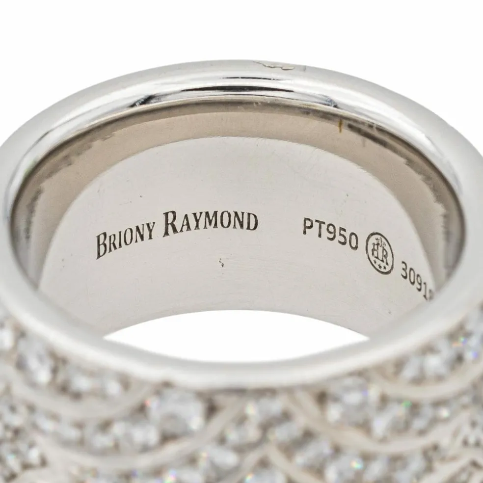 Briony Raymond Bague Cocktail Platine Diamant