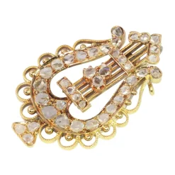Broche - Diamants et Harmonie : Broche-Pendentif Lyre Or 1870