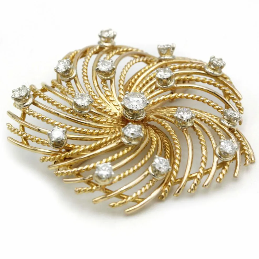 Broche - Or jaune & Diamants