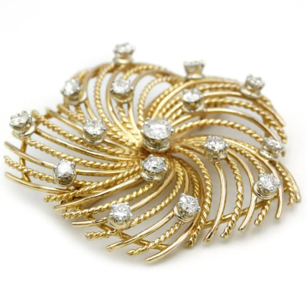 Broche - Or jaune & Diamants
