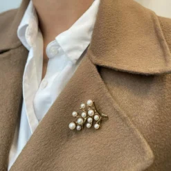 Broche - Or jaune & Perles