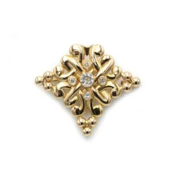 Broche - Or jaune et diamants