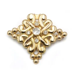 Broche - Or jaune et diamants