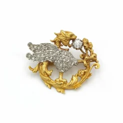 Broche - Or jaune, Platine & Diamants