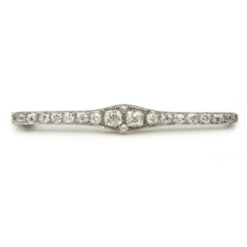 Broche - Or, Platine & Diamants