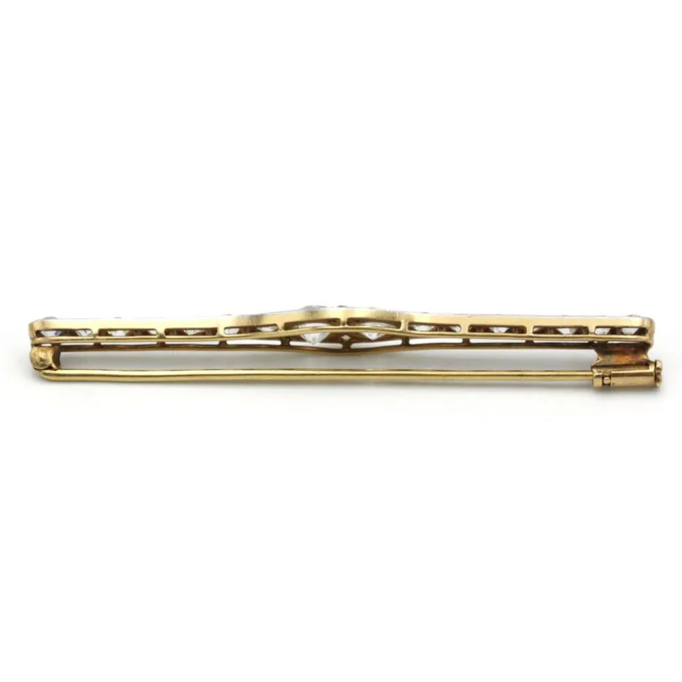 Broche - Or, Platine & Diamants