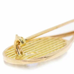 Broche / Pendentif Raquette de tennis Perles Or jaune