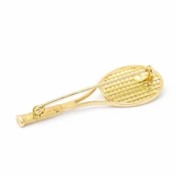 Broche / Pendentif Raquette de tennis Perles Or jaune