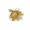 Broche Abeille - Or, Citrine & Perle