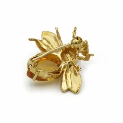 Broche Abeille - Or, Citrine & Perle