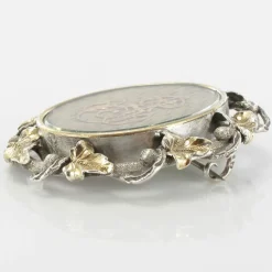 Broche ancienne argent cheveux souvenir