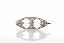 Broche ancienne Art Déco diamants en or et platine