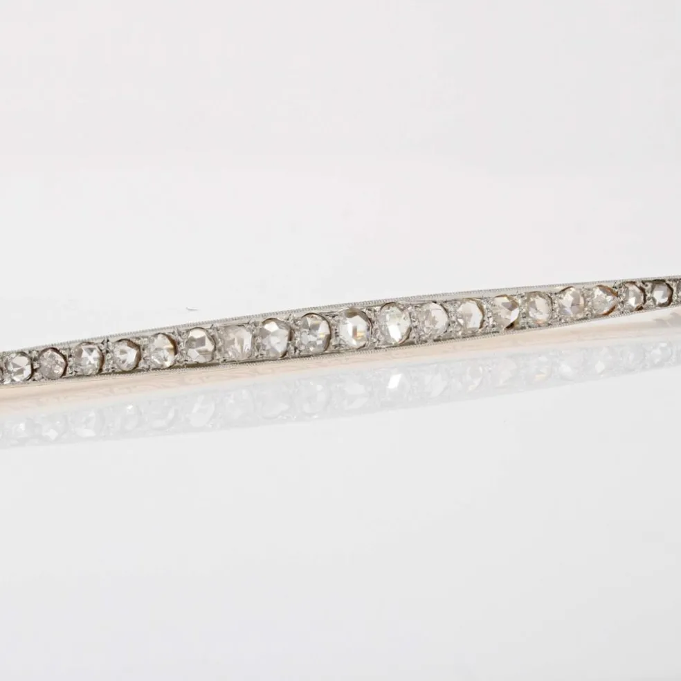 Broche ancienne barrette diamants