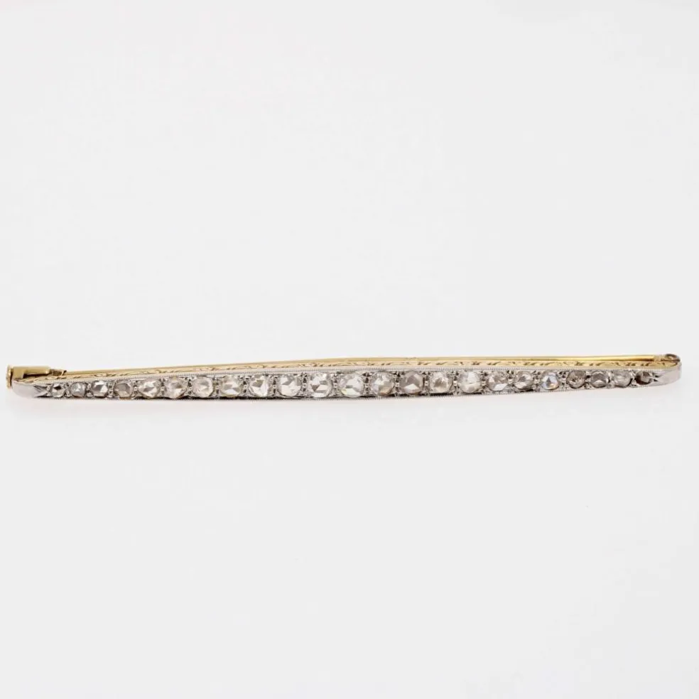Broche ancienne barrette diamants