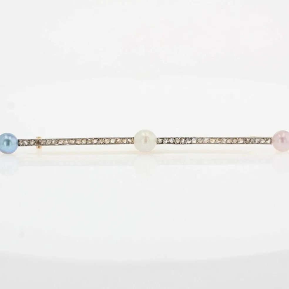Broche ancienne diamants perles fines