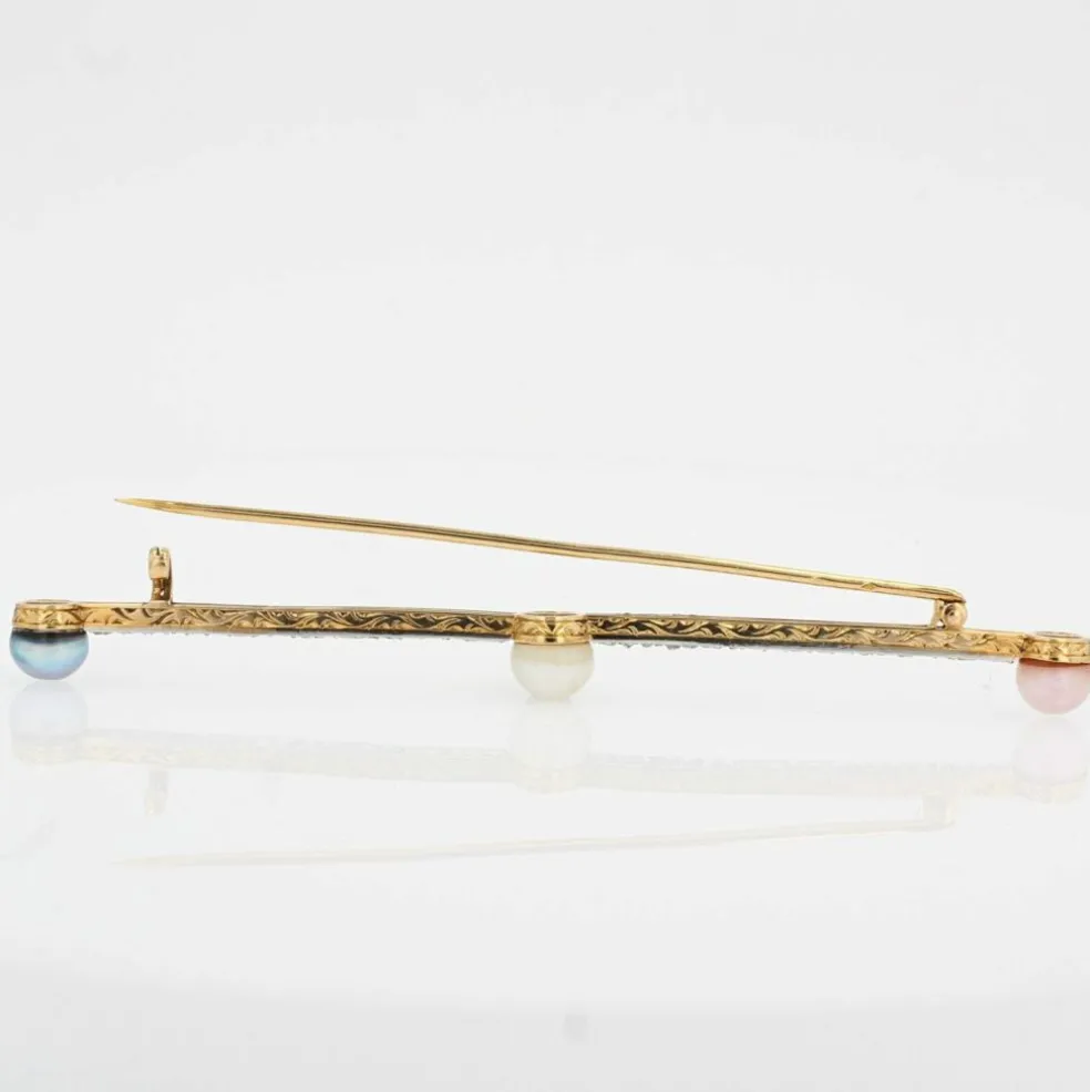 Broche ancienne diamants perles fines
