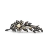 Broche ancienne 19e siècle perles fines et diamants