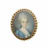 Broche ancienne en or et portrait miniature