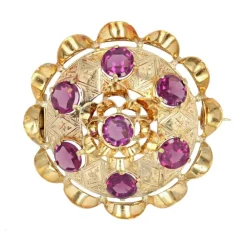 Broche ancienne en or et grenats